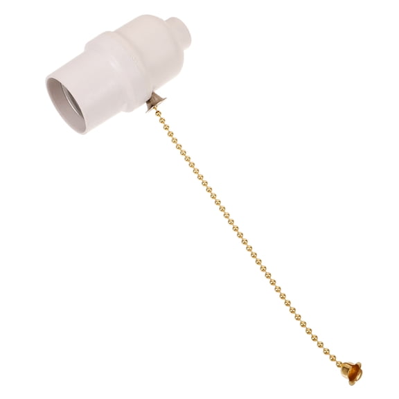 Hytrove Pull Chain Lampholder Lamp Socket Diy Accessory Cylindrical White 1Pack 3.0In X 1.2In X 0.4In