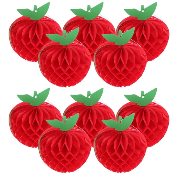 Hytrove 10Pcs Red Apple Honeycomb Party Decorations for Birthday Wedding Hanging Decor