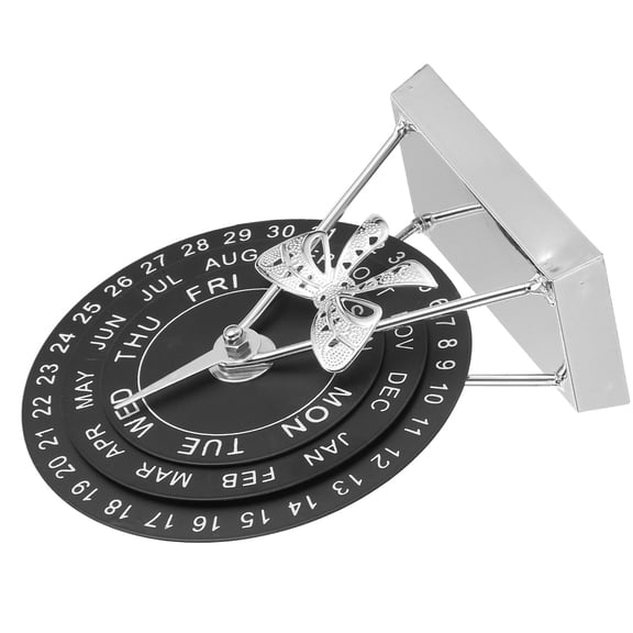 Hytrove Reusable Metal Round Desk Calendar with Rotatable Disks, Manual , Stylish Home and Office Decor