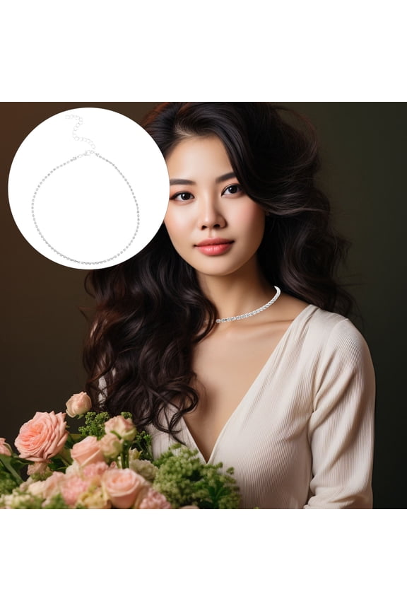 Women's Rhinestone Necklace Stylish Chain Collarbone Jewelry Accessory 1 Piece Sparkling Fashion