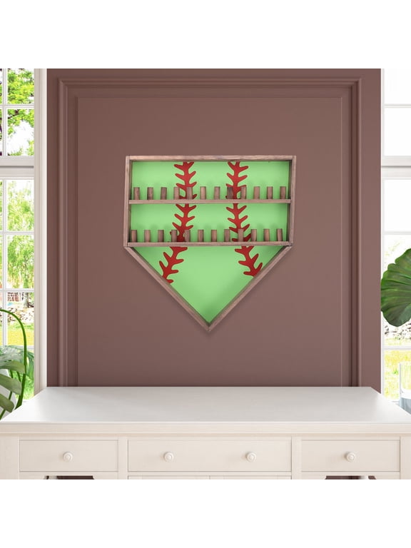 Ring Display Case Wall Mounted Wooden Holder for Championship Rings Medals and Pendants
