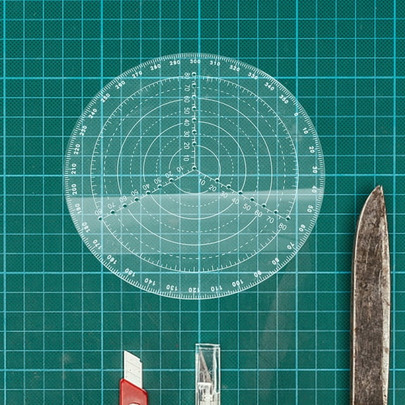 Hytrove Transparent Plastic Rolling Ruler Drafting Tool with Center Finder for Precise Measurements 1 Set