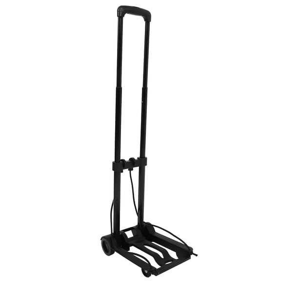 Hytrove Black Folding Hand Truck Luggage Cart with PP Material for Travel, Shopping, and Daily Use - 1 Piece