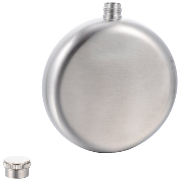 Hytrove Silver Flask Stainless Steel Portable Simple Style for Boating and Fishing 1Pcs