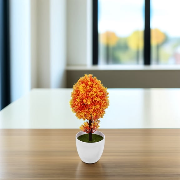 Hytrove Artificial Cherry Simulated Plant Potted Bonsai Decoration