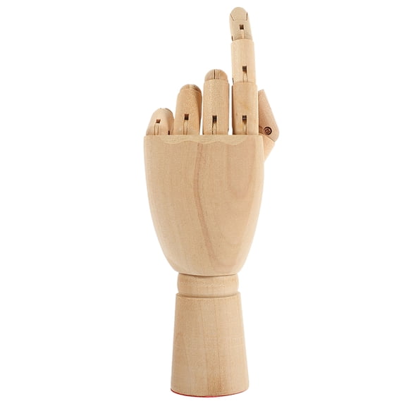 Hytrove Wood Hand Model with Adjustable Flexible Joints for Desktop Art Practice and Home Office Decoration