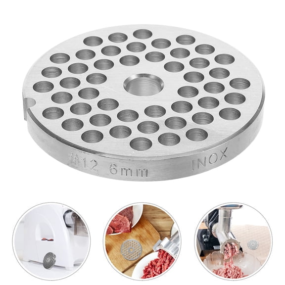 Hytrove Stainless Steel Meat Grinder Plate with 12 Hole Types for Even Cutting Manual Grinder Replacement Part