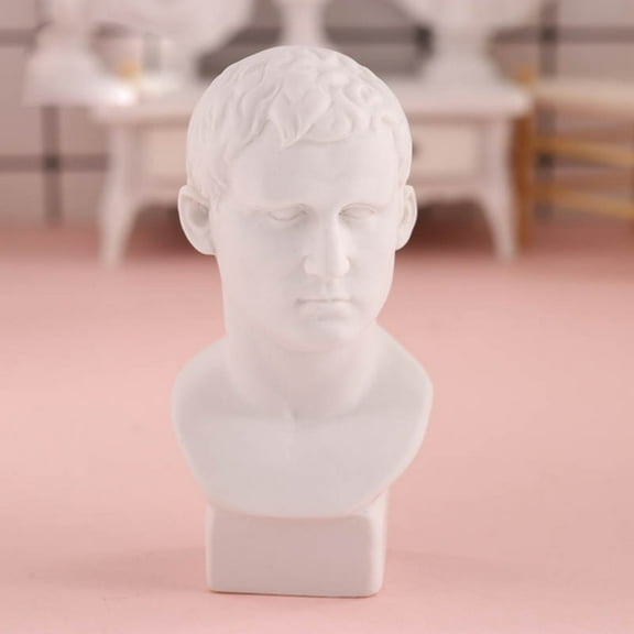 Hytrove Classic White Resin Portrait Sculpture Bust Statue for Shelf Display