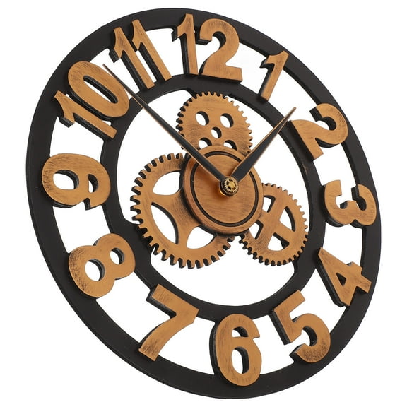 Hytrove Steampunk Gear Wall Clock Square Iron Moving Gears For Office Decor 1Set