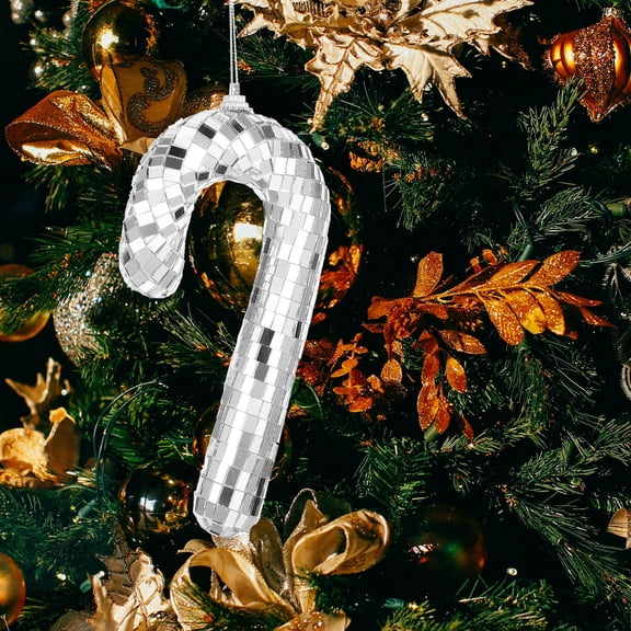 Hytrove Elegant Glass Candy Cane Hanging Ornament Tree Decoration 1 Piece 6.3 x 3.3 x 1 Inches Holiday Decor