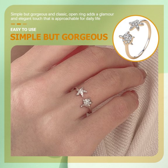 Hytrove Turtle Ring Bridal Simple Elegance 1Pcs for Women in Weddings