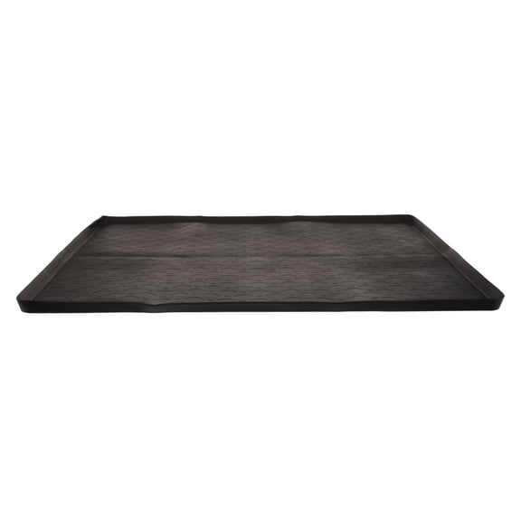 Hytrove Black Silicone Corner Trash Can Mat Non-Slip Waterproof Floor Protector