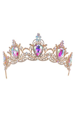 Bridal Baroque Crown Vintage Rhinestone Headpiece Wedding Jewelry Multi Alloy