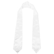 Hytrove White Graduation Stole 1 Piece Cloth Bachelors Sash for Graduation Ceremony, Academic Uniform Accessory for Men and Women