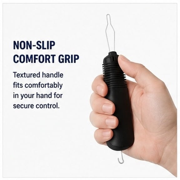 Hytrove Wire Loop Button Assist Tool with Durable Grip for Fast Dressing and Zipper Pulling
