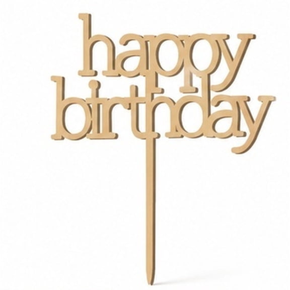 Hytrove Khaki Wooden Cake Topper, Rustic Party Cake Decoration for Birthday Parties, Handmade Craft Projects