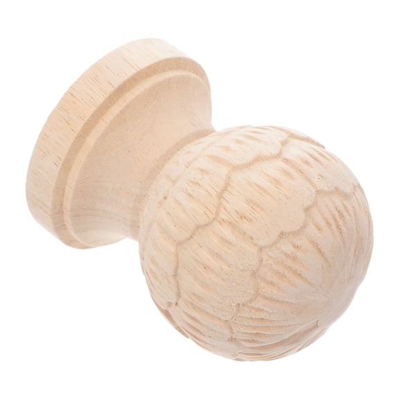 Hytrove Pineapple Wooden Post Finials, Beige Carved Wood Decorative Furniture Accents for Restoration, Bed Posts, Stair Rails