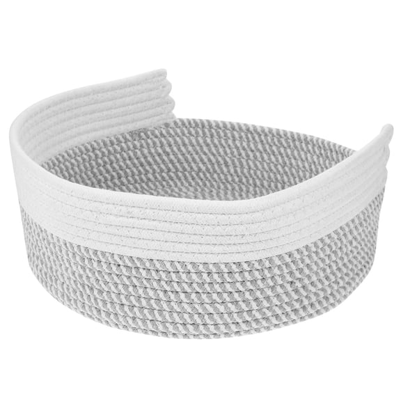 Hytrove Minimalist Grey Cotton Rope Cat Bed, Cozy Indoor Pet Nest for Cats and Kittens, Soft Woven Lounger Basket