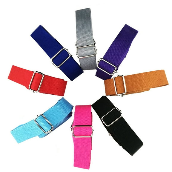 Hytrove Yoga Strap For Stretching 1Set Durable Cotton With Metal Buckles Lake Blue 12x0.1in