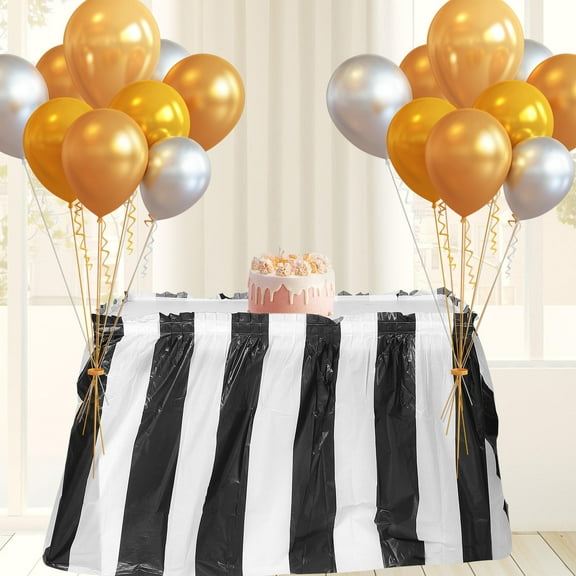 Hytrove Christmas Table Skirt Plastic Foldable Party Organizers Holiday Festival 1Pack