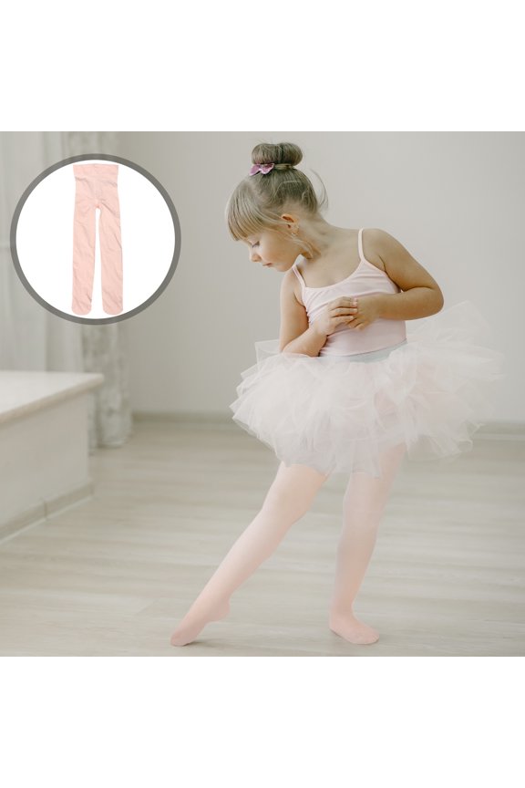 Kids Ballet Tights Full-Length Chinlon Anti-Snag Performance Tights 1 Pair for Dance Gymnastics and Recital
