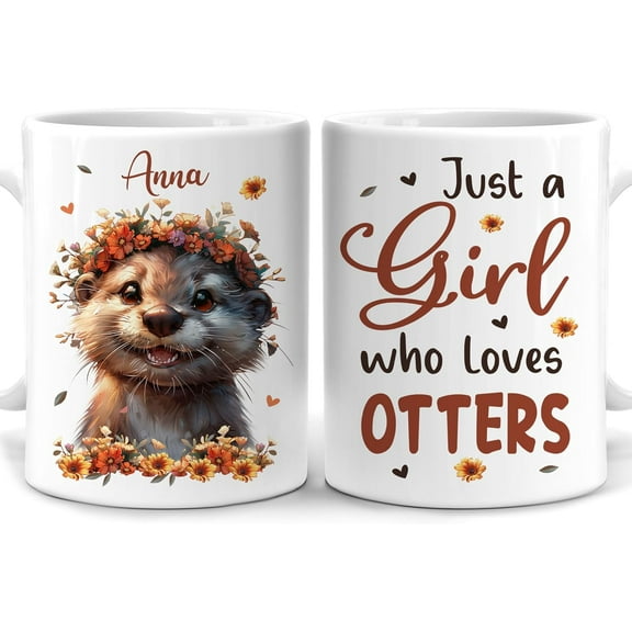 Hyturtle Personalized Cute Llama Coffee Mug - Gift For Llama Lover - Just A Girl Who Loves Llamas - Llama Gift For Women - Animal Lover Gift - Birthday - Custom Coffee Cup Ceramic Mug 11oz - 15oz