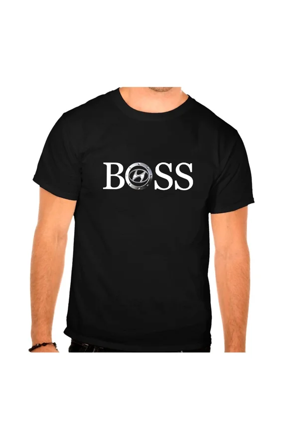 Hyundai BS Logo Auto Logo Schwarz Kinder T-Shirt -981 -Kids