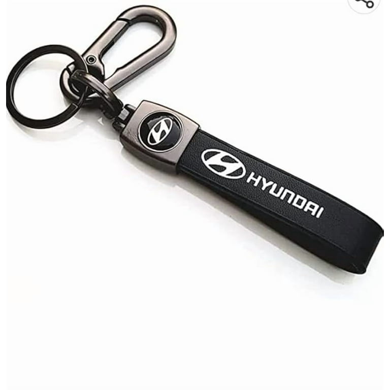 Hyundai Black Leather Keychains and KEYRINGS Compatible with CAR