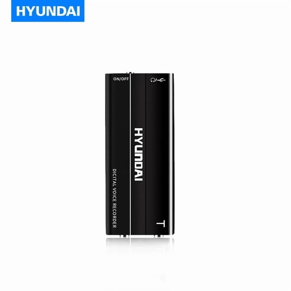 Hyundai E100 Mini Professional Dictaphone Ultra-Thin HD Child Safety Encryption Digital Voice Recorder Music Player Meeting Class Lecture Business Audio Record-8GB