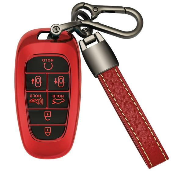 for Hyundai Key Fob Cover with Keychain Premium TPU Car Key Case Shell 360 Degree Protective Cover for 2019 2020 2021 2022 2023 Hyundai Sonata Santa fe Tucson 7 Buttons Smart Key