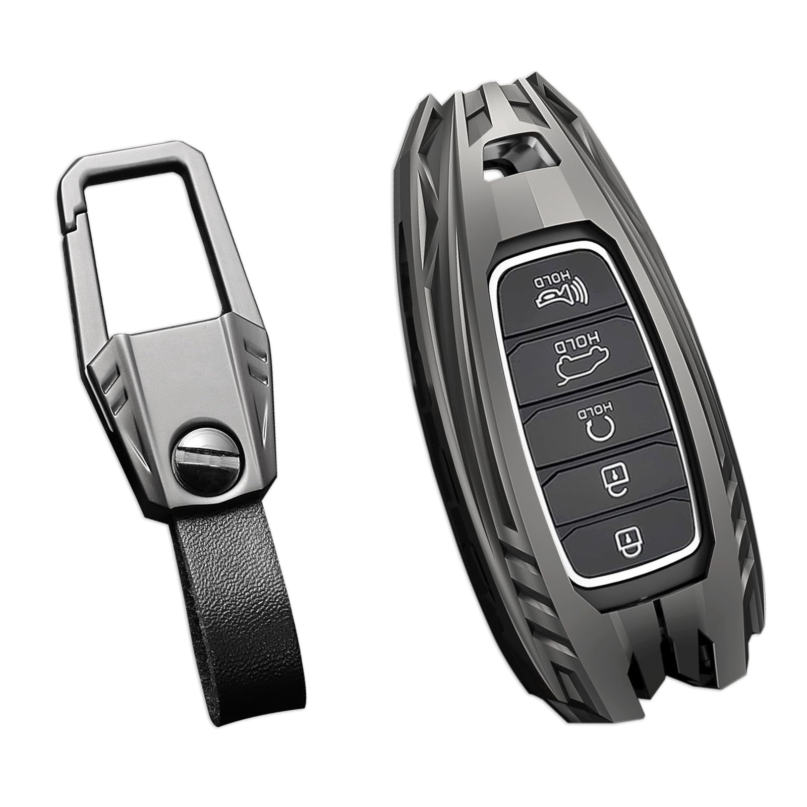 For Hyundai Key Fob Cover,Keychain,Zinc Alloy Protection Car Key Shell Case Compatible with Hyundai Holder Smart Remote Keyless Entry Keyshell Accessories