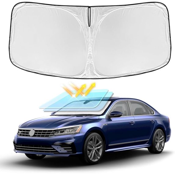 for Hyundai Santa Fe 2019-2024 Windshield Sun Shade - 4 Layers Car Sunshades for Front Windows Shade Cover Custom Fit Santa Fe Sun Visor 240T Retractable Shade Blocks UV Rays Car Accessories-tss