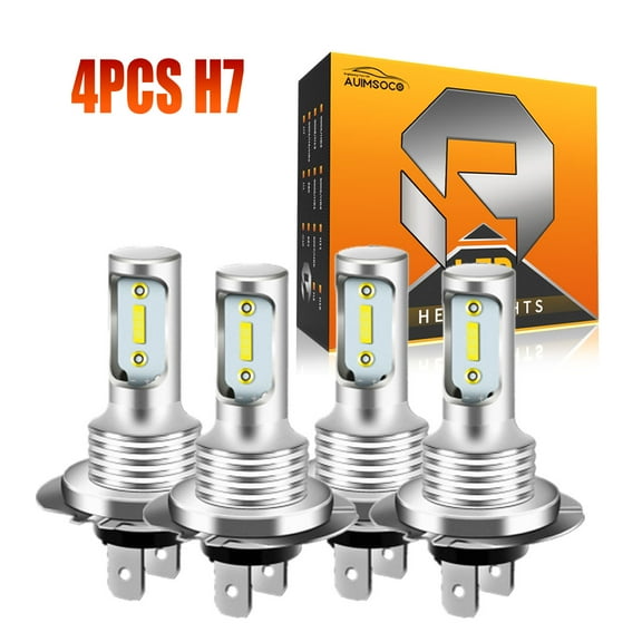 For Hyundai Tiburon 2003 2004 2005 2006 H7+H7 LED Headlight Combo Hi/Lo Beam Pack of 4 6000k Super White 8000 Lumens Lights Kit Canbus Ready High Power Lamps