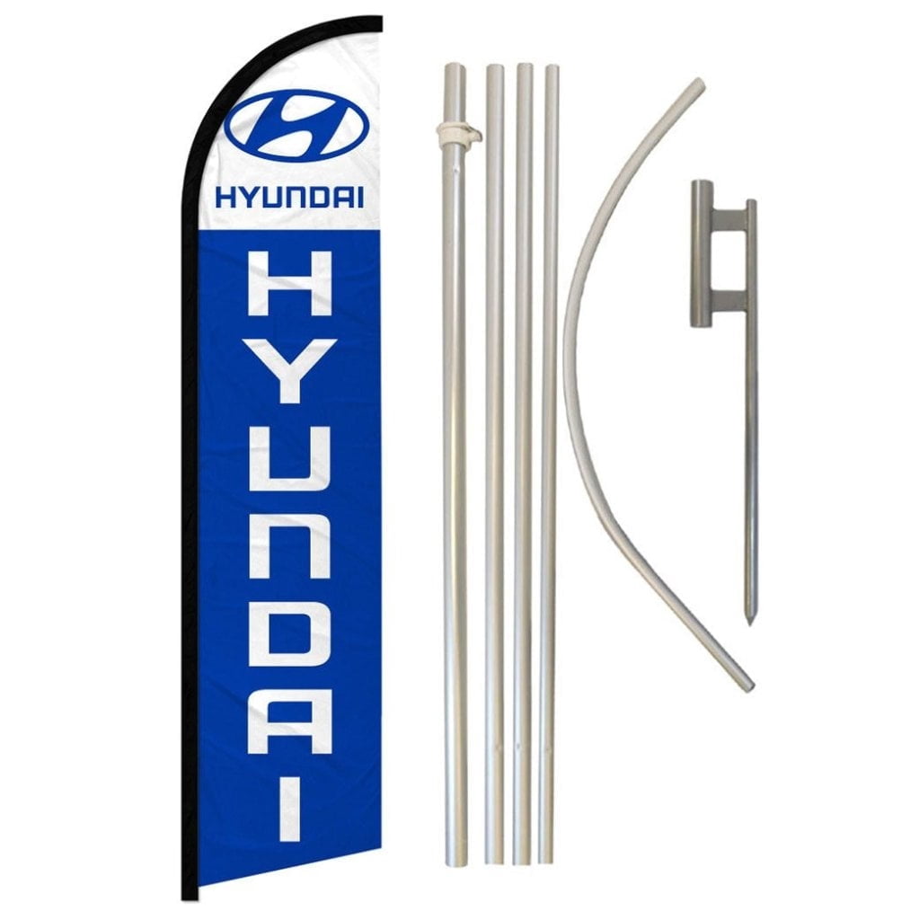 Wind Less Kit Hyundai Windless Banner Flag & Pole Kit - Walmart.com