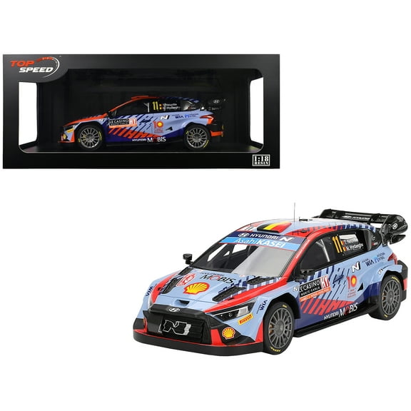 Hyundai i20 N Rally1 Hybrid #11 Thierry Neuville - Martijn Wydaeghe "Hyundai Shell Mobis WRT" Winner WRC "Monte Carlo Rally" (2024) 1/18 Model Car by Top Speed
