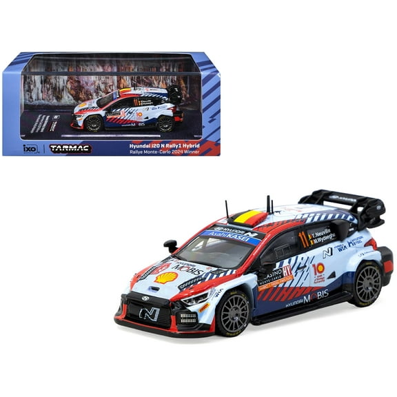 Hyundai i20 N Rally1 Hybrid #11 Winner "Rallye Monte-Carlo" (2024) "Hobby64" Series 1/64 Diecast Model Car by Tarmac Works