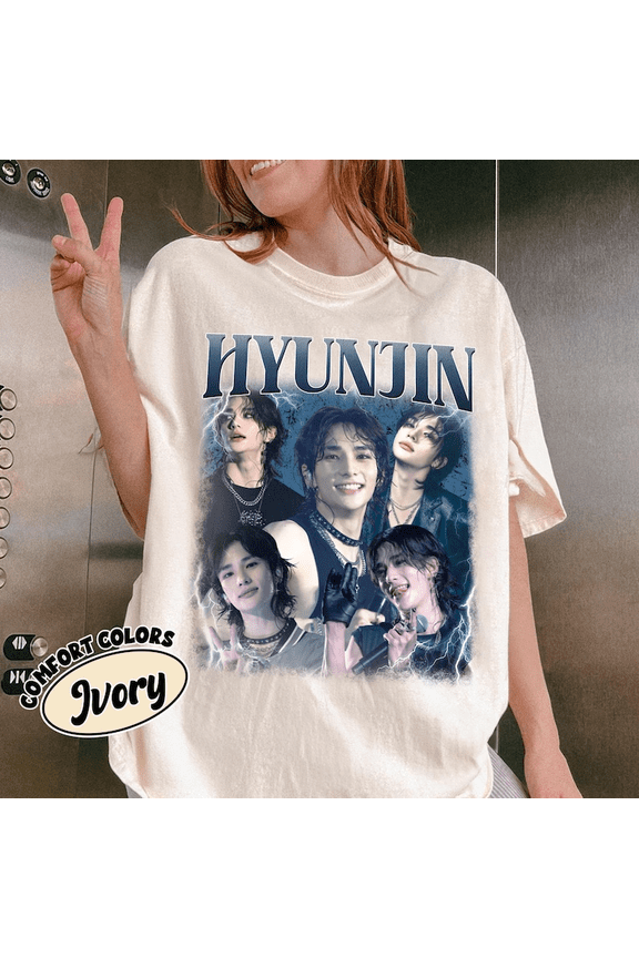 Hyunjin Stray Kids Retro 90s Graphic T-Shirt, Retro Kpop Unisex Fan Tee