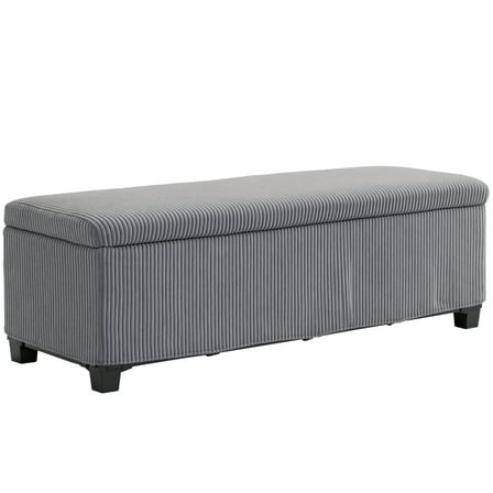 Hyxoo 47 Inches Storage Ottoman Bench, Foot Rest with Removable Lid，Gray