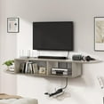 thumbnail image 1 of Hyxoo Floating TV Shelf, 55" Floating TV Stand with Storage, Modern Grey TV Stand, 1 of 8