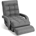thumbnail image 1 of Hyxoo Folding Lazy Sofa Floor Chair, Indoor Chaise Lounger Bed with 6 Adjustable Position, Pillow Living Room Lounge Couch(Gray), 1 of 9