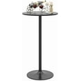 thumbnail image 1 of Hyxoo Round Bistro Table, Height Adjustable Bar Height Cocktail Table, High Top Pub Table Snack Table with Heavy-Duty Metal Base for Home Bar, Dining Room, Restaurant，Black, 1 of 9