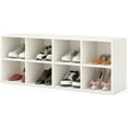 thumbnail image 1 of Hyxoo Shoe Bench 8 Cubes, 40" Entryway Bench with Storage, 8-Cubby Shoe Rack, Shoe Organizer Storage Cabinet for Entryway, Hallway, Mudroom, Living Room, Bedroom, Support up to 500 lbs,White, 1 of 9