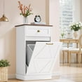 thumbnail image 1 of Hyxoo Tilt Out Trash Cabinet 10 Gallon, Woodern Hidden Trash Can Holder, Trash Bin for Kitchen, Laundry Sorter (White), 1 of 7