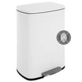 thumbnail image 1 of Hyxoo Trash Can, Garbage Can 13 Gallon/ 50L Stainless Steel Metal Bathroom Step Waste Bin for Home and Kitchen Waste and Recycling,White, 1 of 8