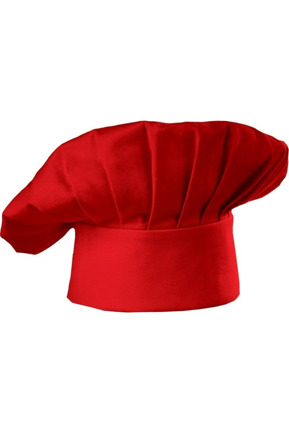 Chef Hat Adult Adjustable Elastic Baker Kitchen Cooking Chef Cap (Red)