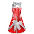 thumbnail image 1 of Hyzrz Cute Red Cotton Ruffle Youth Girls Apron Kitchen Cooking Aprons for Women with Pockets, 1 of 2