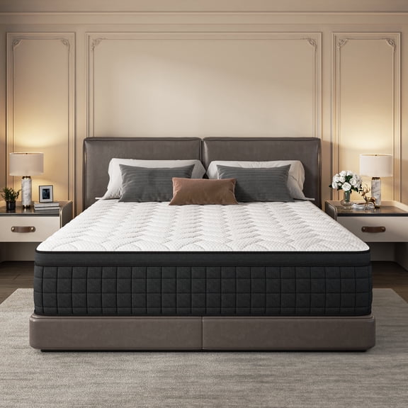 Hzbaod 14 inch Queen Size Hybrid Mattress in a Box,Cooling Memory Foam with Pocket Coils, Medium Firm with Pressure Relief, CertiPUR-US Certified