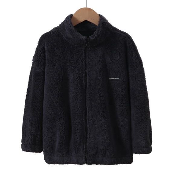 Hzgobj Boys Girls Full Zip Fleece Jacket Sherpa Outwear Coat Fall Winter for 3-14Y