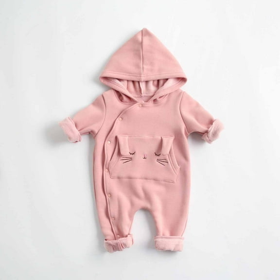 Hzgobj Cotton Baby Romper Newborn Baby Knitted Clothes Longsleeve Jumpsuit Outfit for Boy and Girls Hoodie Set