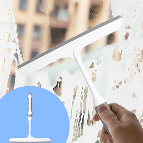 Glass Window Wiper,2025 Ergonomic Handle Soft Rubber Multi-Surface Squeegee Easy Water Spot Removal Efficient Cleaning,Versatile Use For Windows Glass Doors Mirrors Cars,Household Surfaces-Free Size